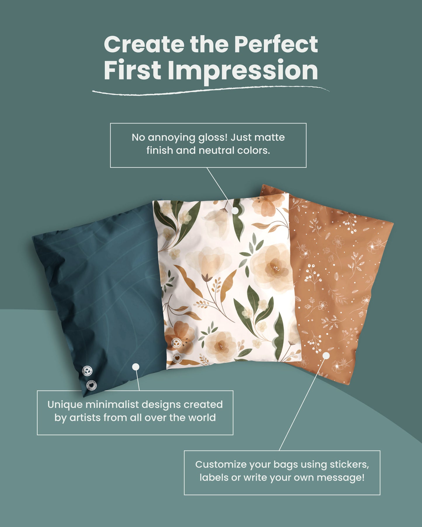Floral 2D Chestnut Biodegradable Mailers 14.5" x 19"