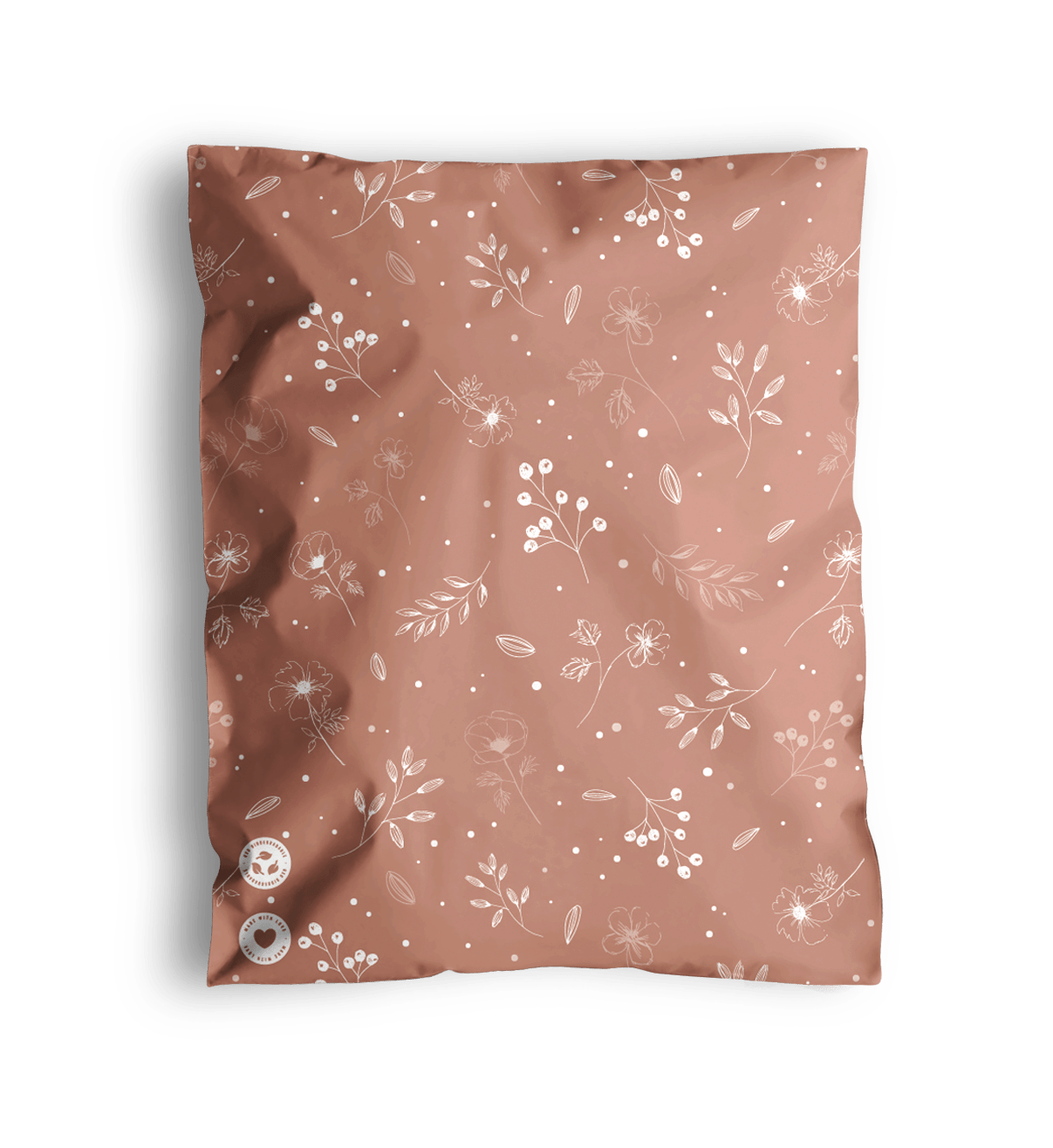 Floral 2D Rosy Brown Biodegradable Mailers 10" x 13"