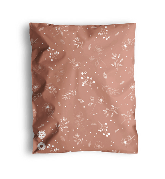 Floral 2D Rosy Brown Biodegradable Mailers 10" x 13"