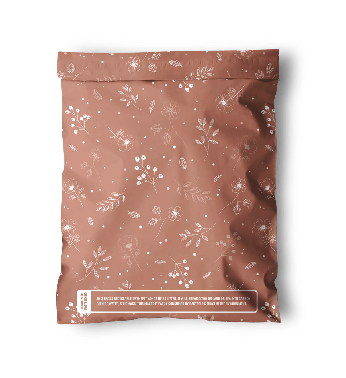 Floral 2D Rosy Brown Biodegradable Mailers 10" x 13"